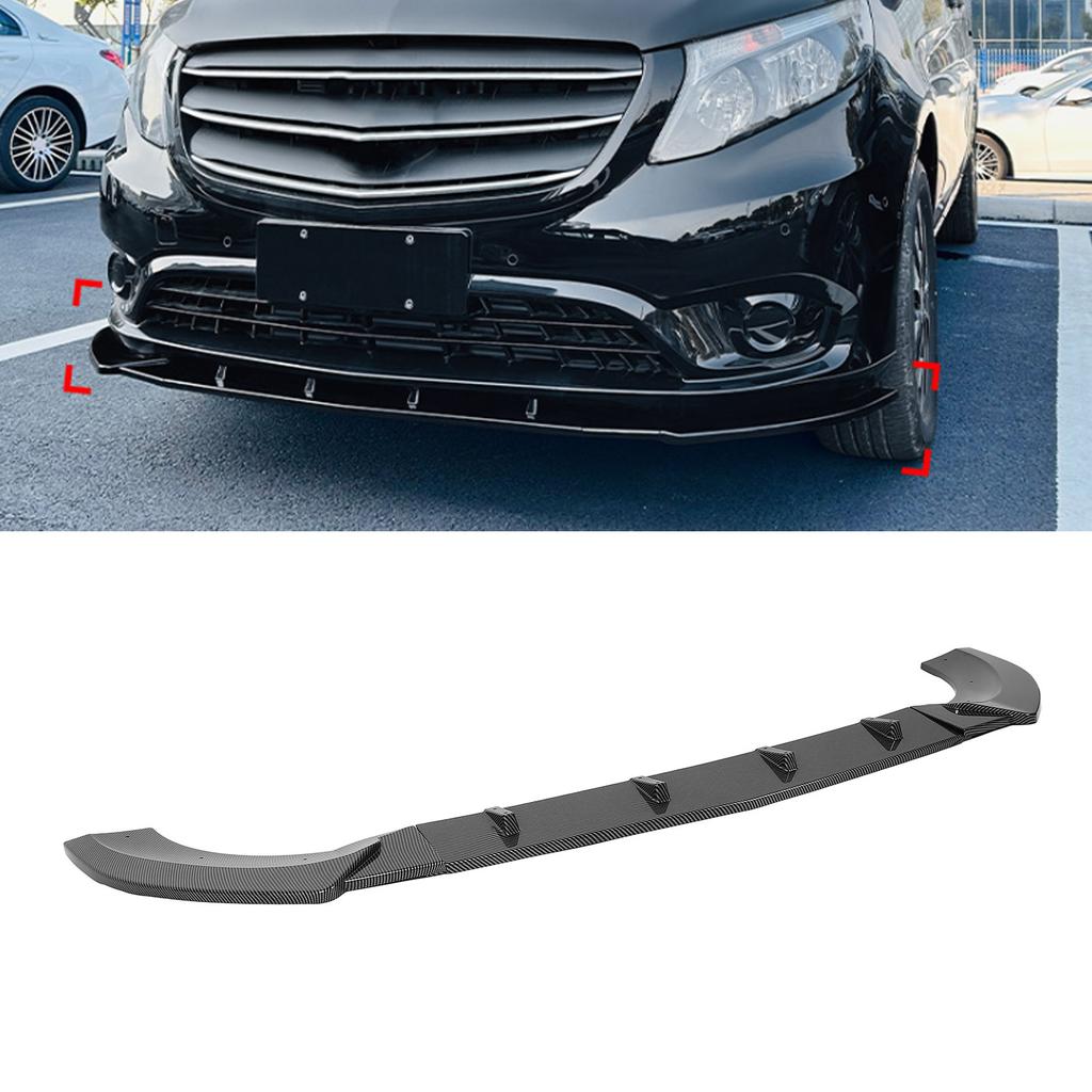 3Pcs Front Bumper Lip Spoiler Sporty Look Front Lip Spoiler Splitter Protector for W447 2016 to 2023