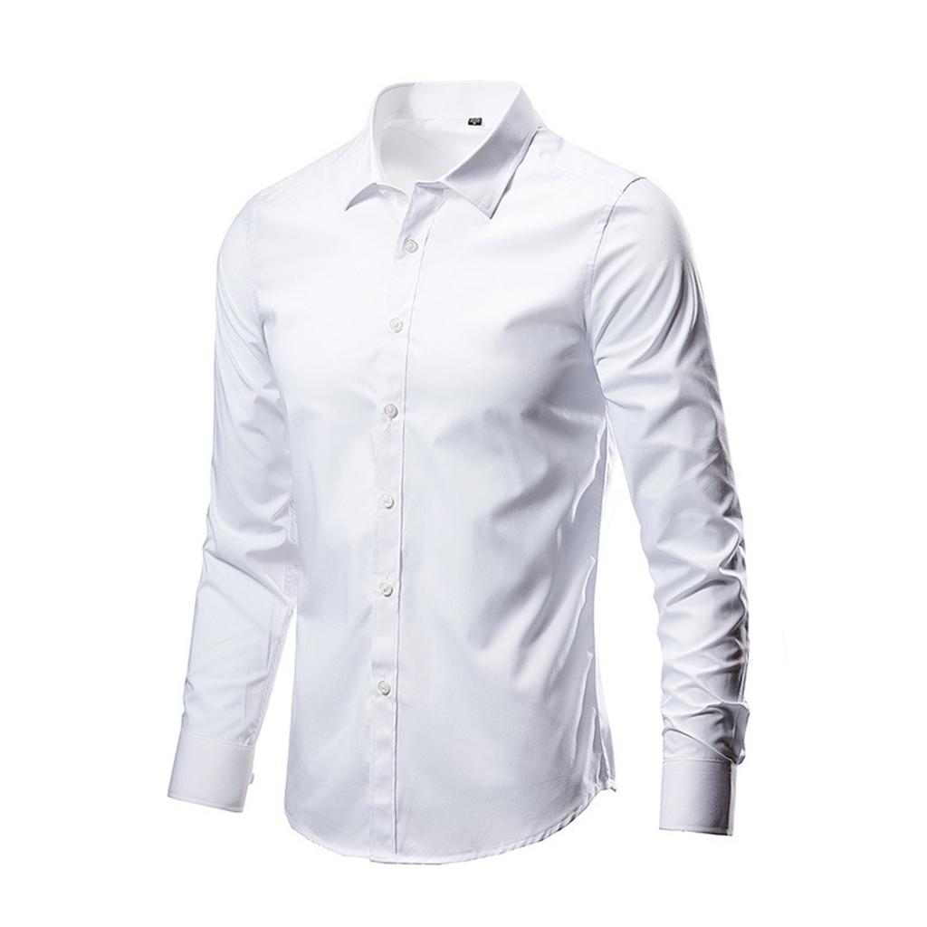 Men's Long Sleeve Shirt Easy Iron Slim Fit Wrinkle Perfect Fit Business Casual