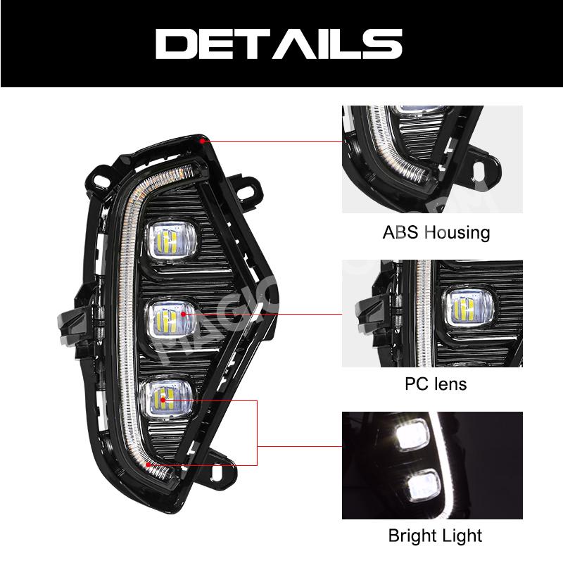 Daytime Running Lamp DRL Led Lights Fog Toyota RAV4 2019 2020 2025 Turn Signal DayLight Accessories