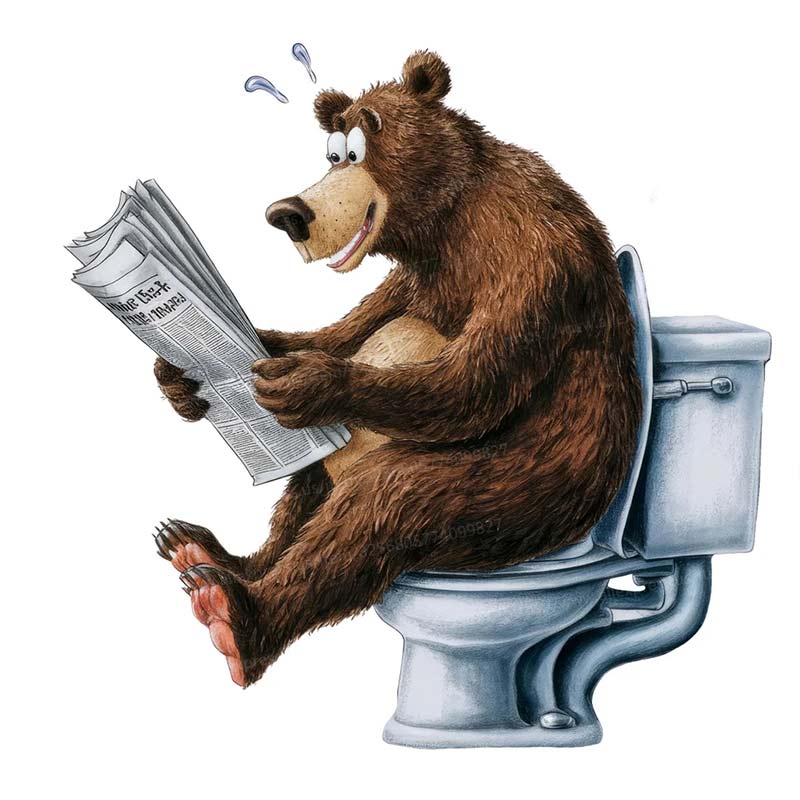 Funny Cat Dog Fox Tiger Animal on the Toilet Sticker Bathroom Toilet Cover Sticker Wall Sticker WC Home BathRoom Waterproof Decoration S353