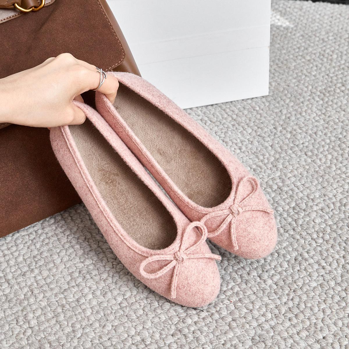 

Вариант из овчины!~ Вечерние балетки Xiaoxiangfeng, французский темперамент с легким вырезом, плоской подошвой и юбкой, серебристые туфли-лодочки для женщин 39 розовый