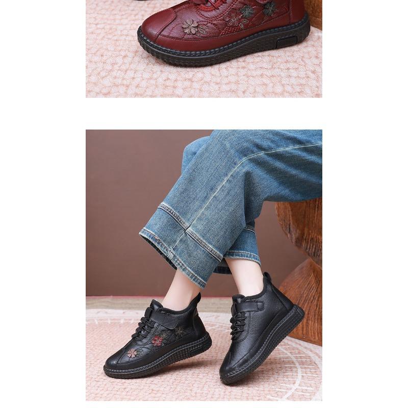 Winter New Women's Cotton Shoes with Fleece and Thickened Middle-aged and Elderly Cotton Boots Are Non-slip and Warm