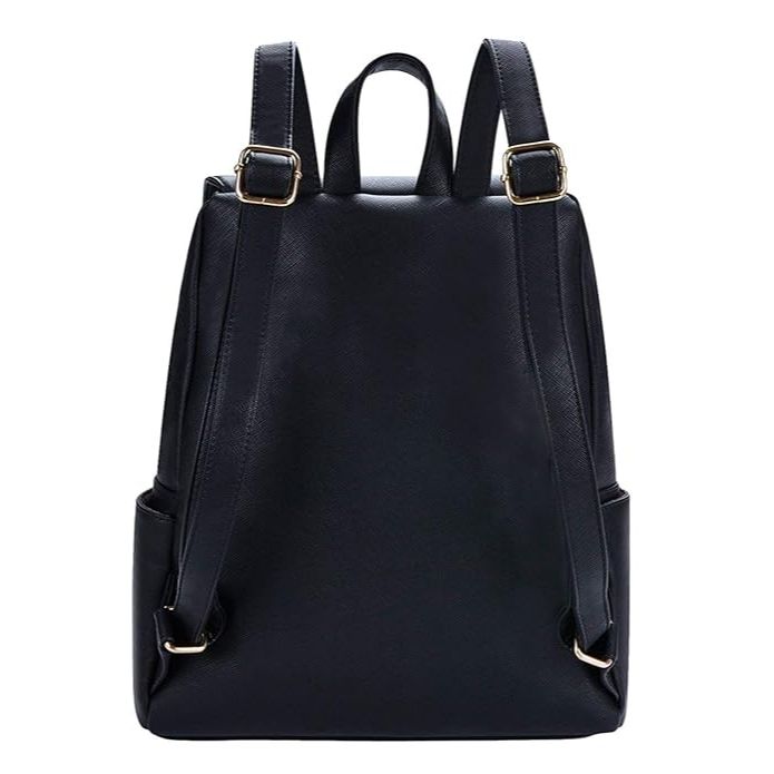 Kožený stylový a trendy dámský standardní batoh pro vysokou školu, kancelář, cestovní taška, dívčí kabelka, černá
