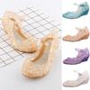 Baby Girls Crystal Jelly Sandals Princess Cosplay Party Girl Dance Shoes Wedge Sandalas Fashion for Girls Nest Hollow Out Mesh Flats Shoes