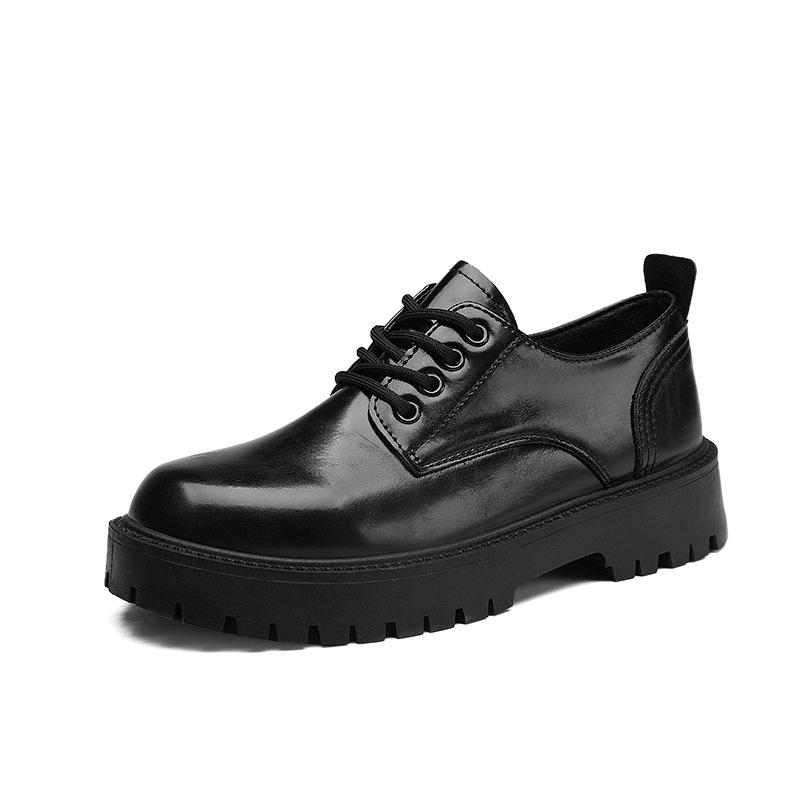Leather Shoes Men's Casual Business British Platform Shoes Men's Black Wedding Groom Heightening Low-top Martin Boots 2024