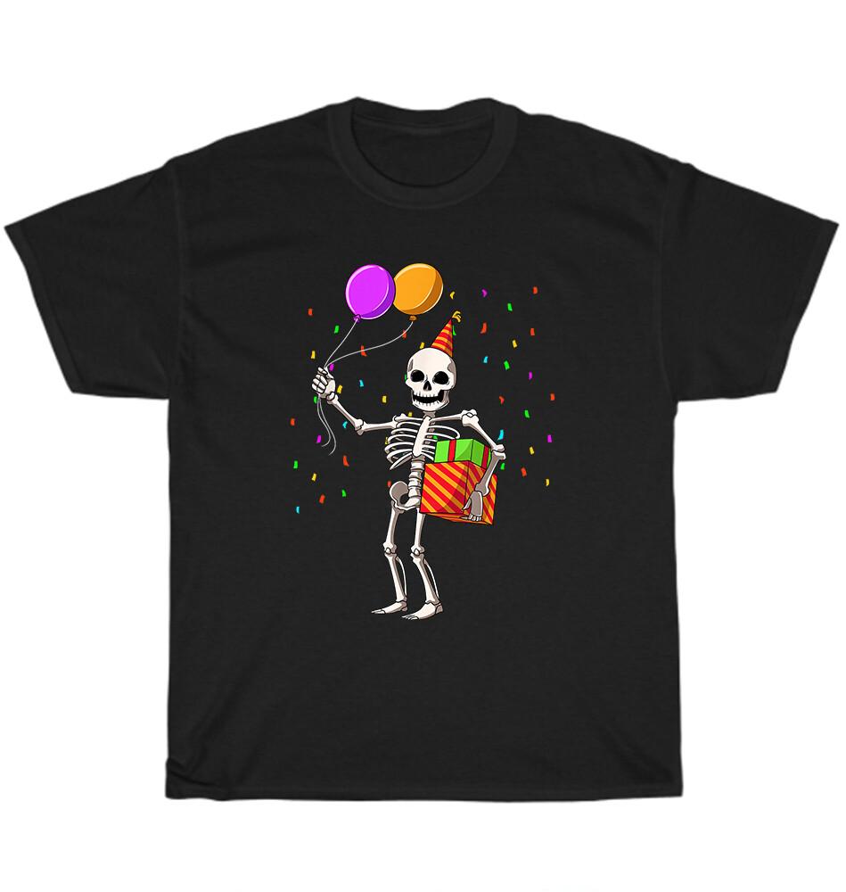 Halloween Costume Skeleton Balloon Birthday Party T-Shirt Unisex Funny Tee Gift S