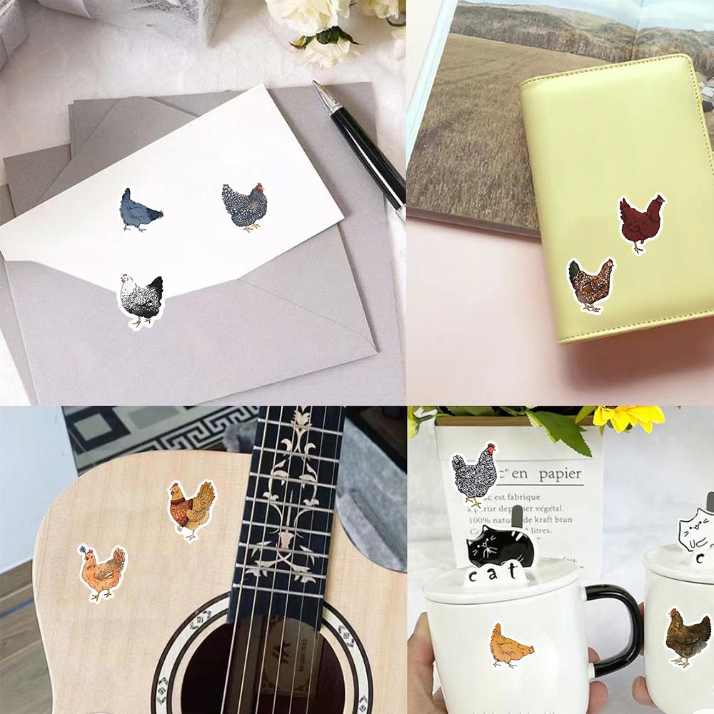 500 Pièces Poules Poulets Animaux Rouleau d'Autocollants Pour Bouteilles d'Eau Ordinateur Portable Réfrigérateur Bagages Ordinateur Dessin Animé Autocollant Drôle
