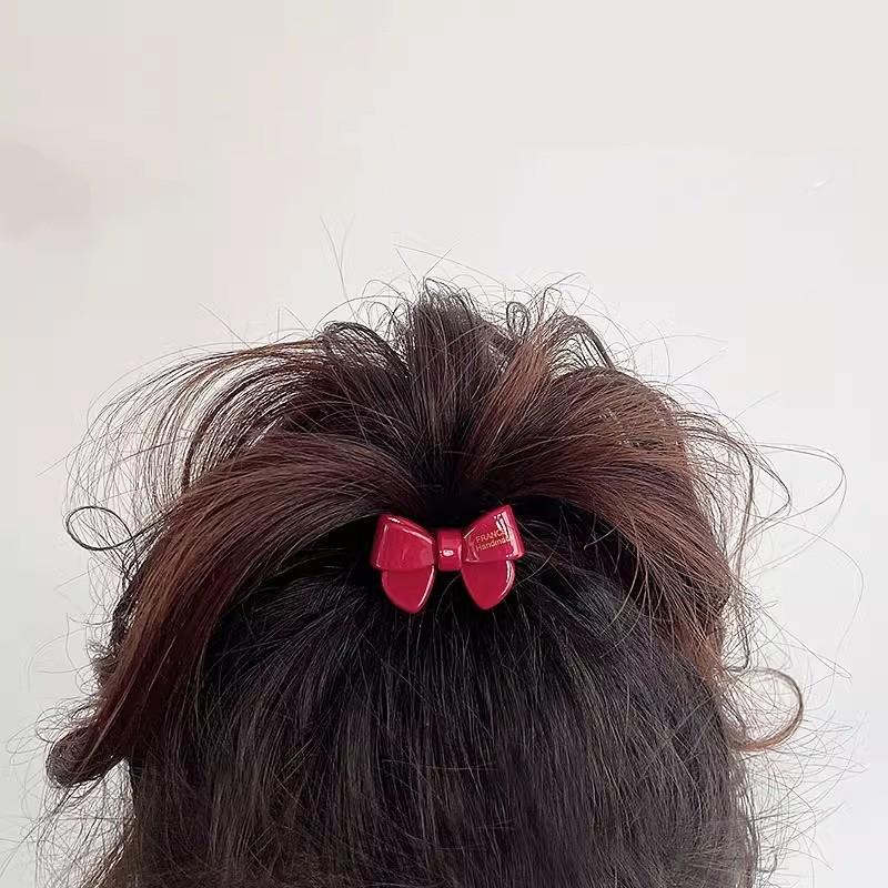 Gold Label Acetate Bow Simple Basic Rubber Band Head Rope Female Rubber Band Elastic Durable Hair Rope Versatile Hair Ring