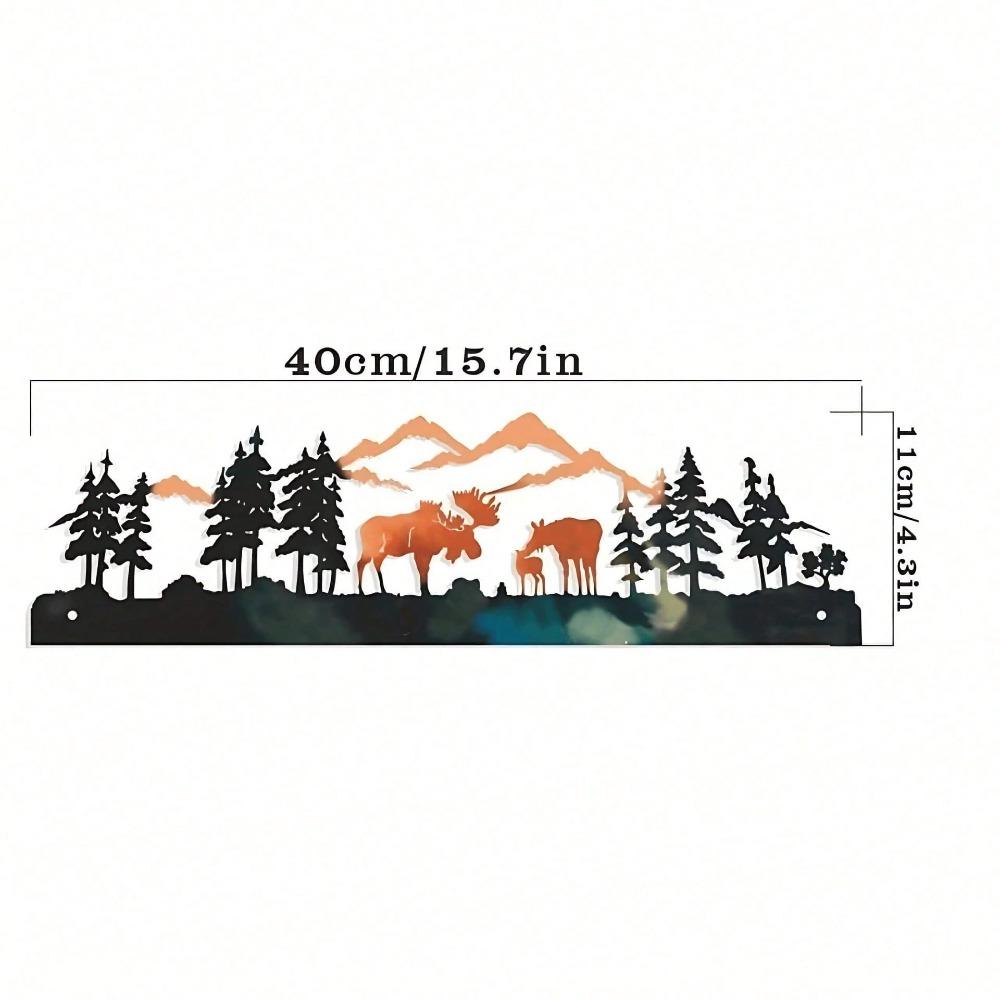 1 szt. Metalowa Sztuka Ścienna z Łosiem, Rzeźba Jelenia Świątecznego 3D, Kreatywny Wystrój Domu do Salonu Sypialni, Prezent Świąteczny