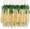 Wisteria Floral Garlands 12 Pcs - Beige Color