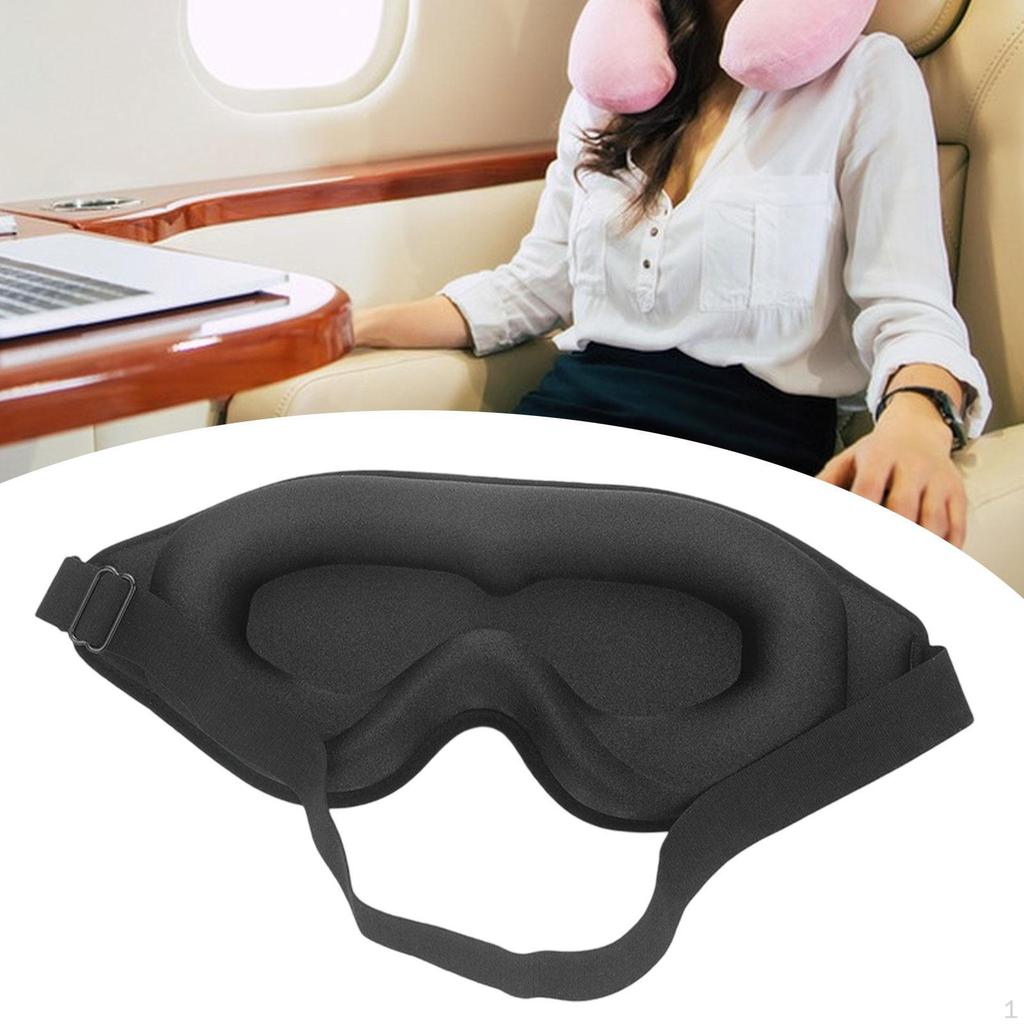 Sleep Mask 3D Contoured Cup Sleeping with Adjustable Strap Soft Breathable Eye for