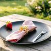 5 Pcs Napkin Rings Maple Leaf Design Napkin Holders Anti-Oxidation Decorative