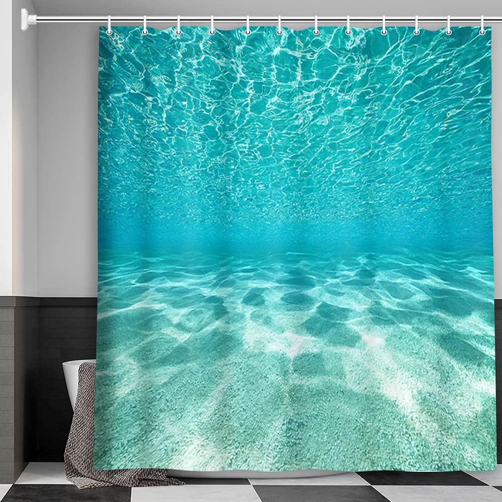 Beach Coastal Shower Curtain Summer Hawaii Ocean Seaside Sunset Sunrise Shower Curtains For Bathroom Waterproof Bath Curtain
