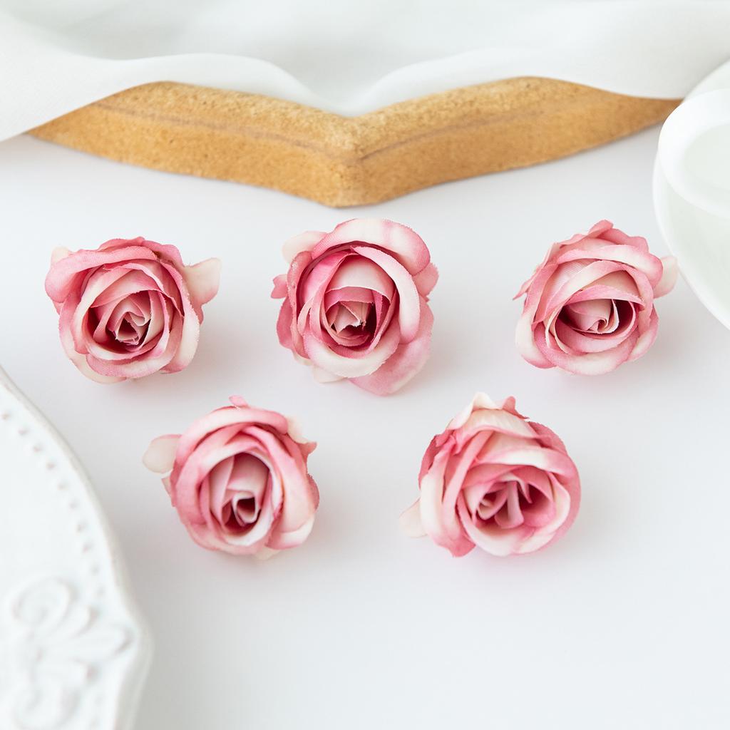 Simulation Rose Head Candy Box Companion Gift Decoration Small Rose Buds Corsage Headdress Flowers Silk Flowers Shooting Props Decoration Fake Flowers