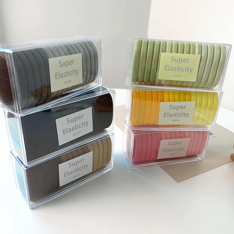 Colorful Seamless Elastic Hair Ties - No Damage Rubber Bands for Women (Whole Box)