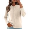 Women's Fashionable Color Hooded Drawstring Long Sleeved Button Loose Base Sweater Knitted Sweater Top