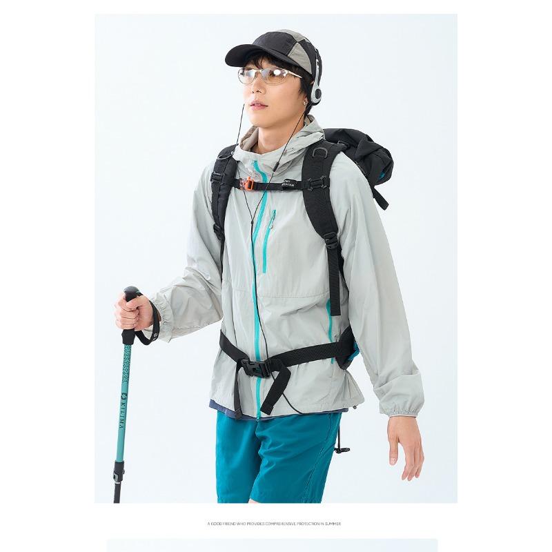 Summer new outdoor casual sunscreen clothing for men and women UPF + UV protection light and thin hooded sunscreen clothing S