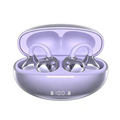 Ear Cuff Style Earphones with Air No Ear Ear Clip Bluetooth Wireless Sound Leakage ENC Noise Fast Ergonomic for Web and Open-ear Conduction, Blocking,