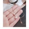 Japanese and Korean Simple Fan Necklace for Womens Personalized Fashion Forest Collarbone Chain Rose Gold Necklace Accessories