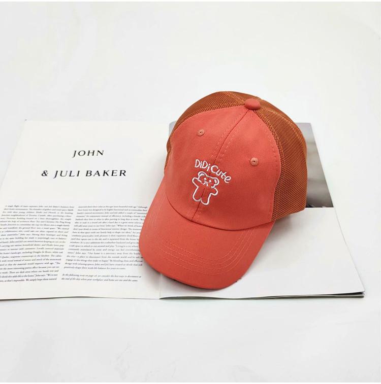 Lovely Cartoon Style Children s Sun Hat With Wide Brim Breathable Mesh Cap For Summer красный