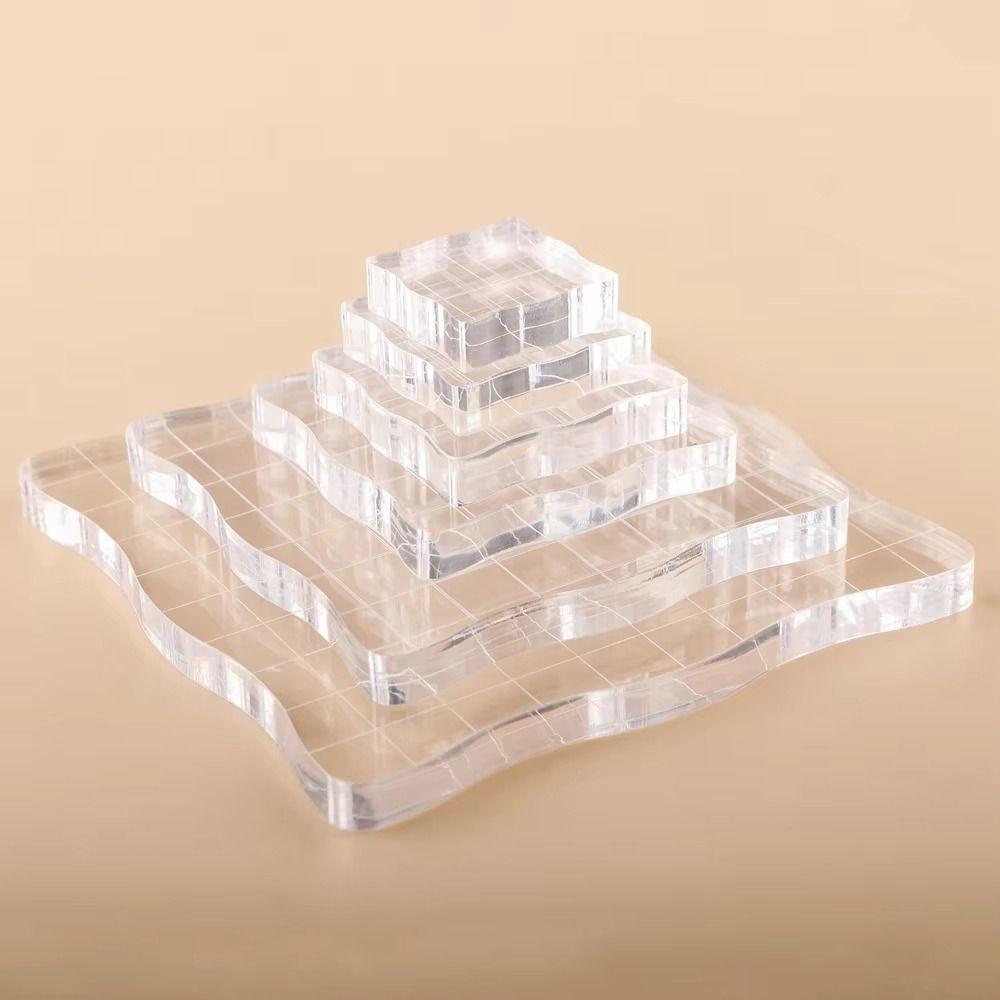 Handmade Tool Clear Stamping Tools Transparent Stamp Block Pad Acrylic Stamp Blocks Student Use