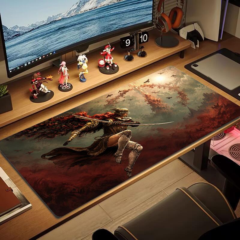 ELDEN RING Farbiges Mauspads Großes Gaming-Tischkissen Rutschfestes Laptop-Tablet Großes Mauspads XXL Matte Mini-PC Spielmatte Mit Verriegeltem Rand