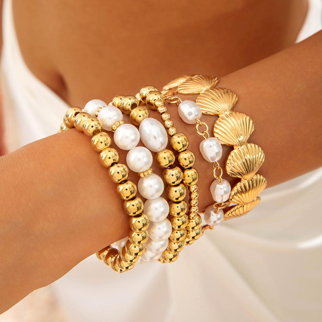 Love Imitation Multi-layer Pearl Bracelet Set Temperament High-end Beaded Bracelet Jewelry Set