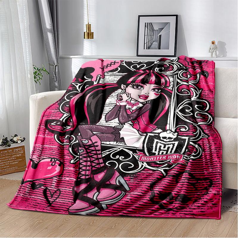 

3D Monster High Anime Cartoon Blanket,Soft Throw Blanket for Home Bedroom Bed Sofa Picnic Travel Office Rest Cover Blanket Kids