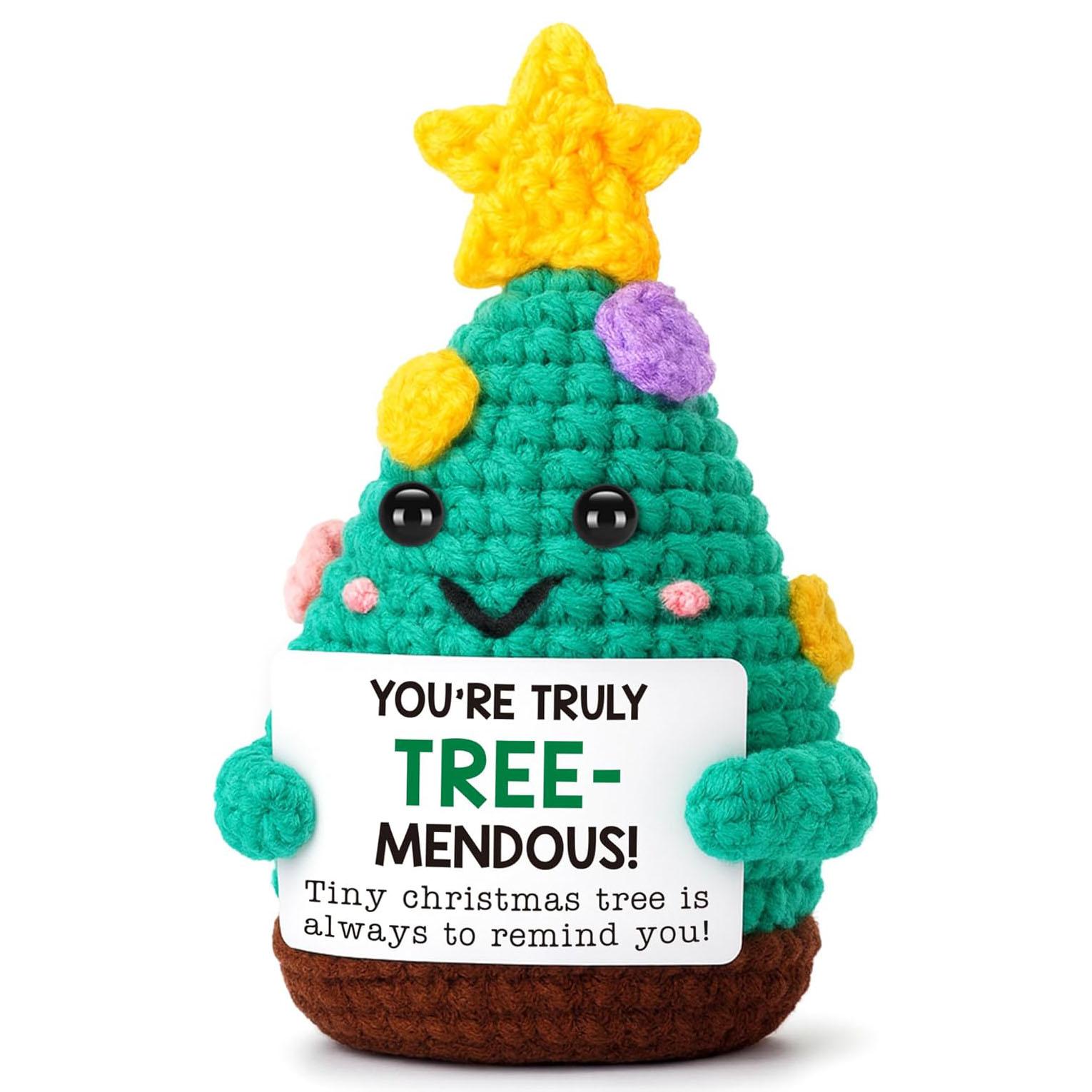 

Christmas Knitted Xmas Tree Doll Positive Energy Snowman Doll Desktop Decorative Ornament Festival Gifts Party Decorative Props