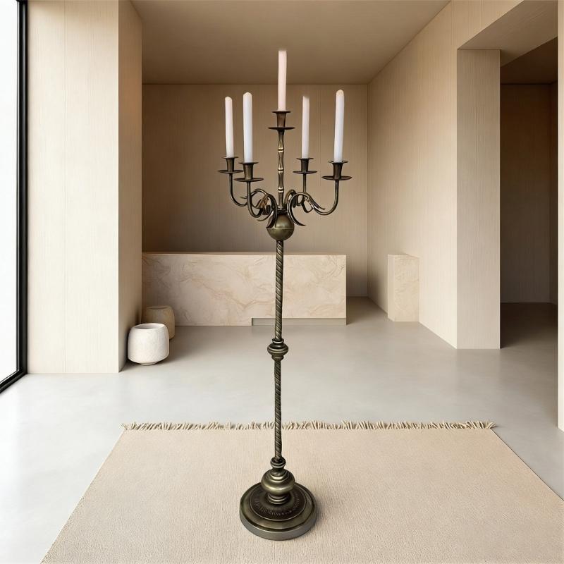 IJzeren Vloerstaande Kandelaar Kaarsenhouders met Stabiele Basis Taper Kandelaar voor Familie-evenement en Buitenactiviteit