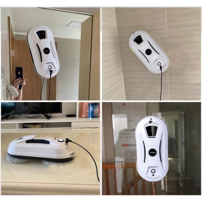 Robot aspirateur ultra fin pour le nettoyage des vitres de la maison, nettoyeur de vitres électrique avec télécommande.