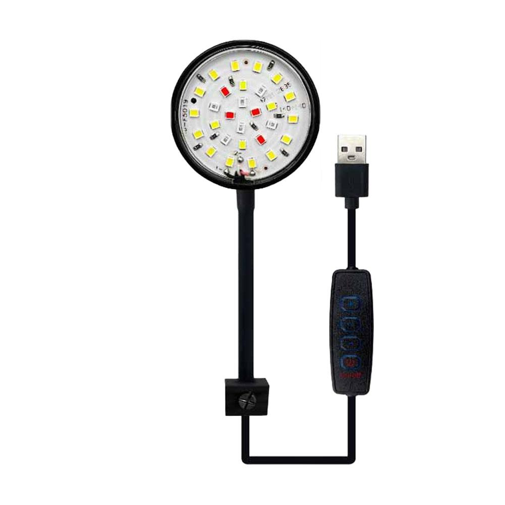 5W/7W Fish Tank Clip Lamp,USB Power LED Full Spectrum,Waterproof Algae Lighting 360-degree Tank Light for Turtle Fish Tanks