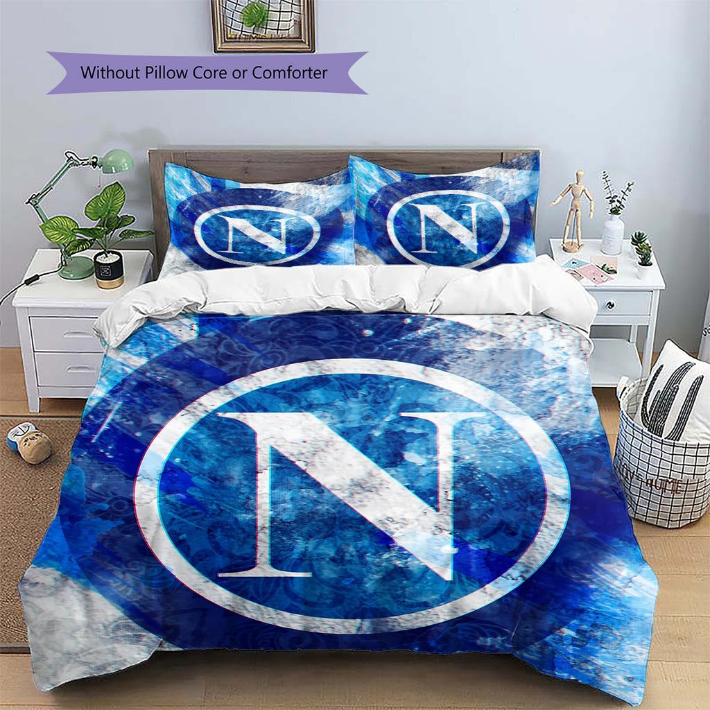 Napoli Pattern Bedding Home Decoration Birthday Gift (1 * duvet cover + 2 * pillowcase, without core)