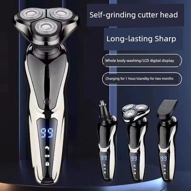 German 2025 New Arrival Electric Shaver Rechargeable 6d Multifunctional Fully Washable Men Three Cutter Head Shaver