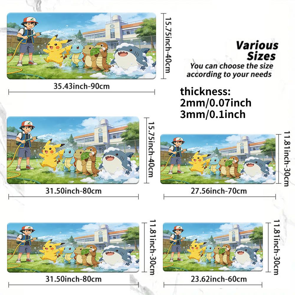 Pikachu Evolution TCG Playmat NonSlip Washable Gaming Mouse Pad 30x80x0.2cm
