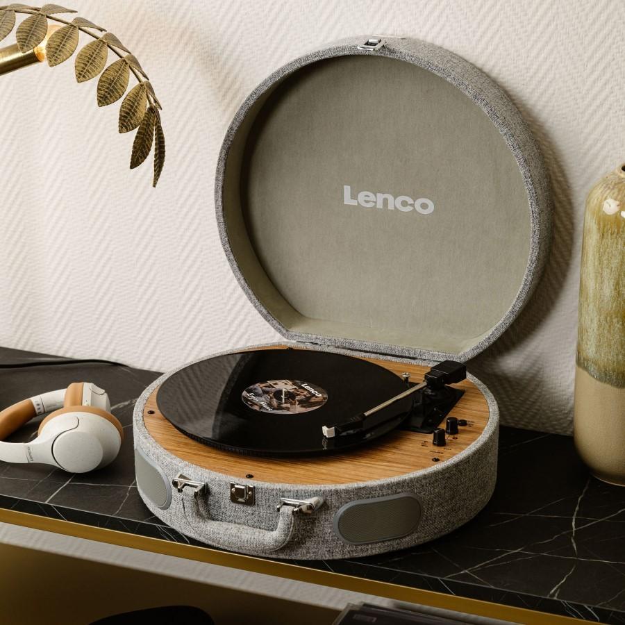 LENCO LS-66GY - Turntable with Speakers and AT-3600 Cartridge, Lenco
