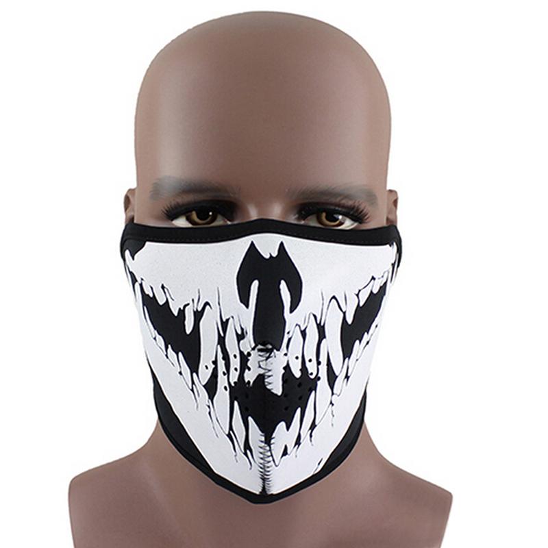 Punk Schedel Neopreen Halve Gezichtsmasker Ski Schaats Snowboard Motorfiets Bescherming