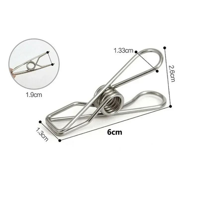 Underwear and Panty Clip Socks 20PCS 6cm Stainless Steel Wire Rack Clip Sealing and Drying Socks Clip