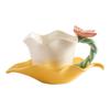High Aesthetic Floral Relief Ceramic Mug with Dish Cute Couple Coffee Cups Afternoon Tea Cup Set Household Drinkware