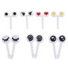 10Pcs Reusable Eye Mini Fruit Fork Sign Cartoon Kids Food Picks Desert Toothpick