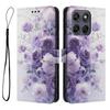 Wallet Case for Moto G67 5G - Leather/PU, Purple, With Lanyard