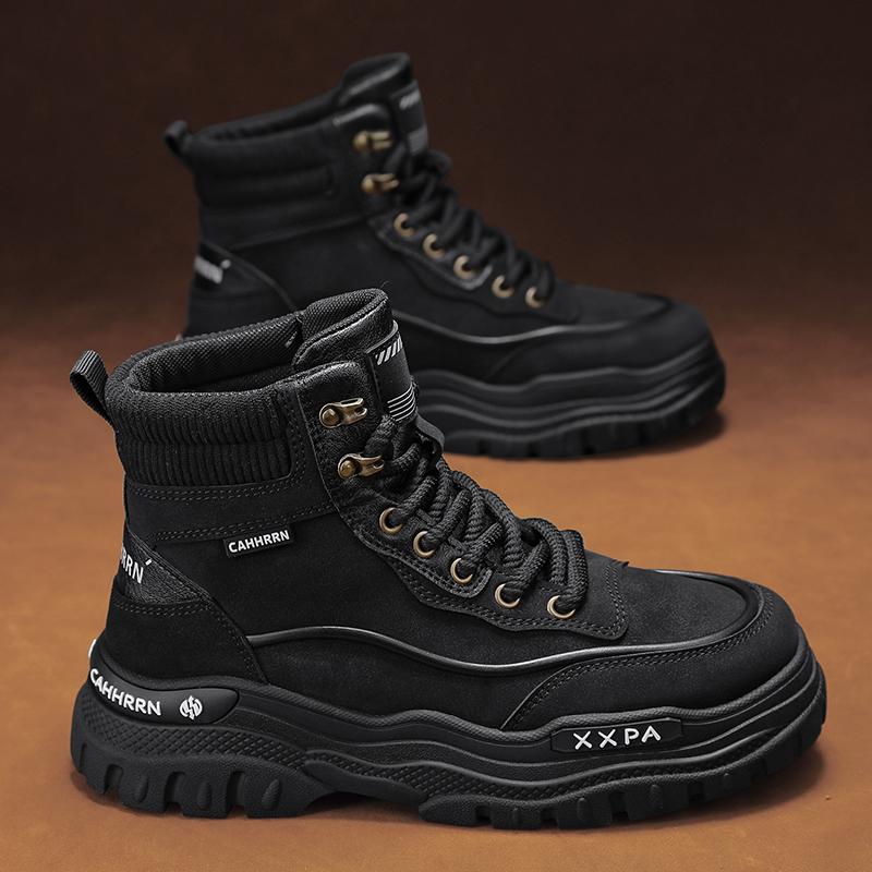 Fashion CYYTL Mens Winter Boots Ankle Casual Shoes Leather Cowboy Combat Tactical Motorcycle Chelsea Work Outdoor Hiking Designer Luxury