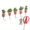 Creative Home Kitchen Hooks Succulent Shape Potted Wall Hangers Fashion Decor 2025