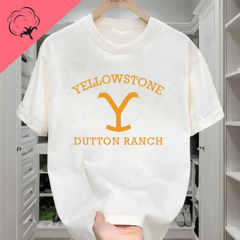 Camiseta T Shirt for Unisex Women Casual Funny Clothes Yellowstone Dutton Ranch Rip Rideing Horseback Short Sleeve Graphic T Shirts