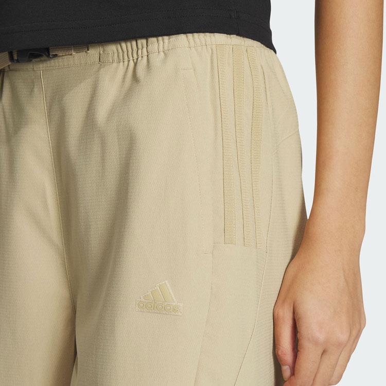 Adidas W Fustl Pants 3 Solid Color Logo Loose Knit Sports Pants Women Pants Light-Khaki IZ0606
