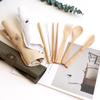 Reusable Bamboo Cutlery Set With Fork Spoon Knife Chopsticks Straw Outdoor Portable Travel Utensils