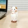 Mini Resin Sheep Figurine Adorable Appearance Delicate Craft Small Desktop Ornament for Home Office Car Decoration