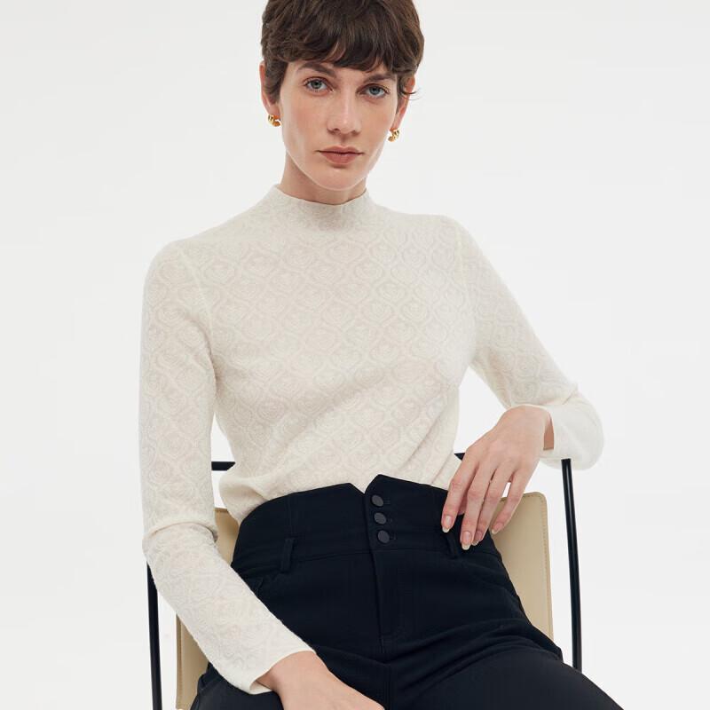 GOELIA Women's Jacquard Mock Neck Sweater