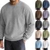 T-shirt da uomo a maniche lunghe in velluto a coste con scollo, Maglietta sportiva casual
