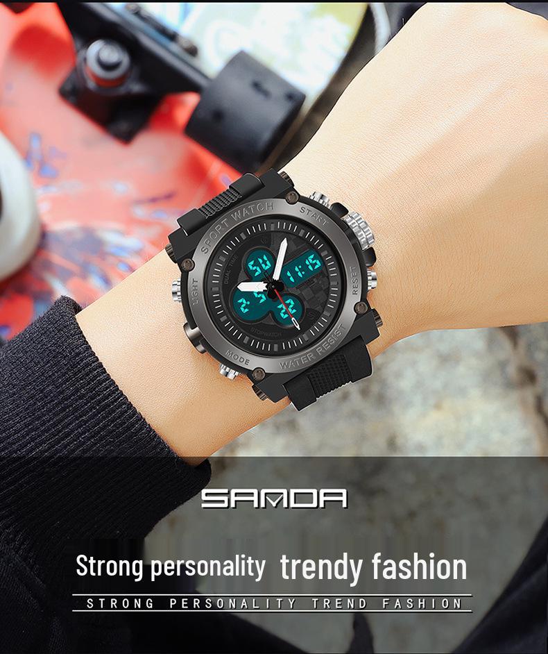 Sanda Trendy Waterproof Luminous Sports Watch